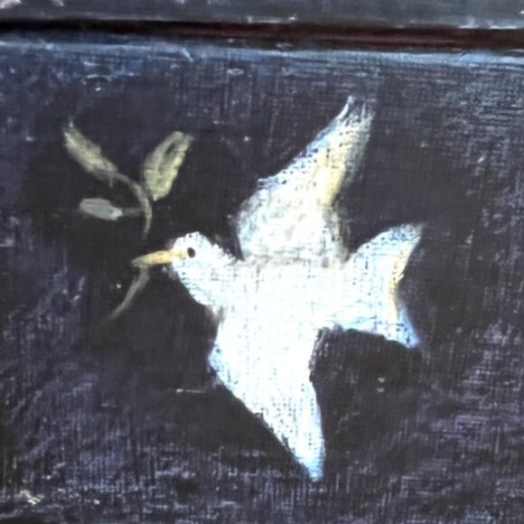 Vtg BOB'S BOXES Primitive Colors Nativity 3 Folk Art NESTING BOXES Angel, Dove - Picture 9 of 16